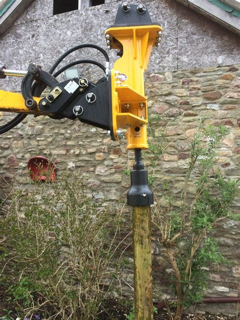 post banger for mini digger|Hydraulic breaker/post knocker for digger .